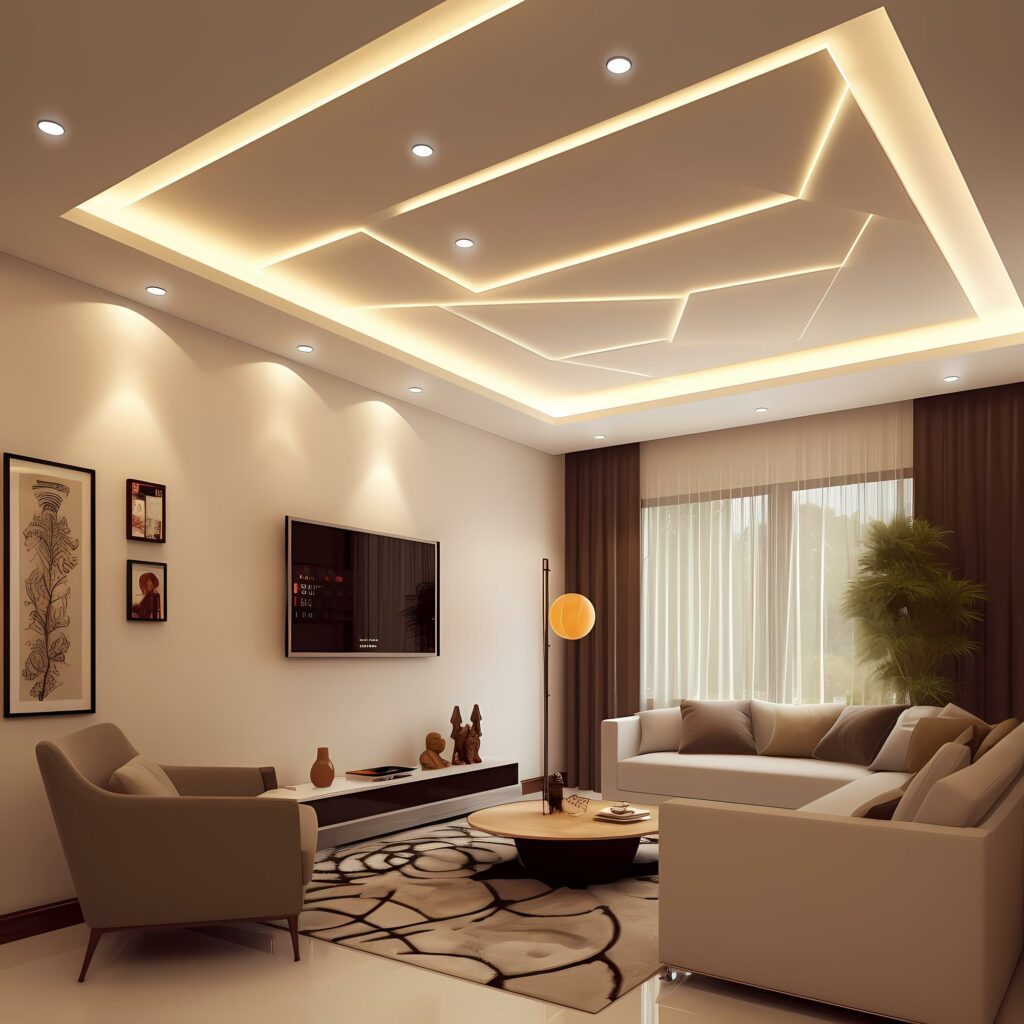 moody warm white false ceiling lamps modern interior design living room conference room 832510 1836 نور خطی ، لاین نوری، لاینر